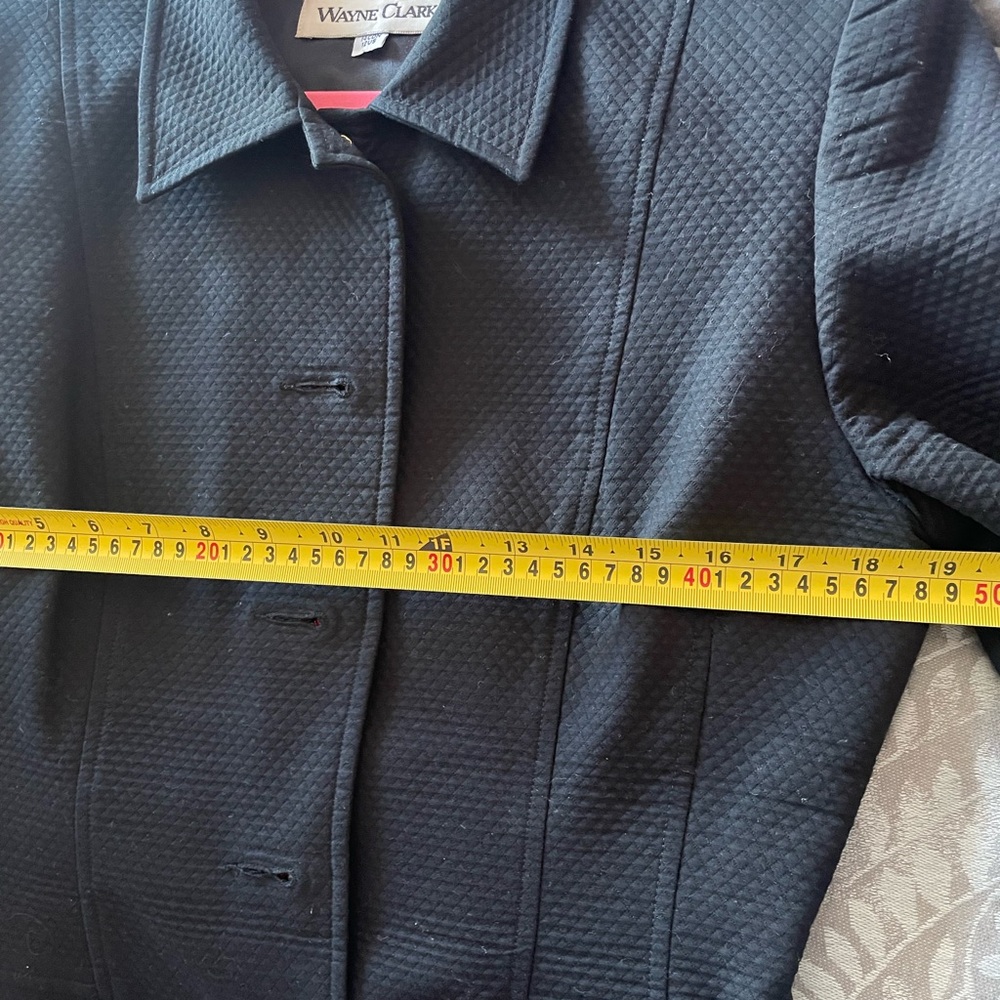 Vintage WAYNE CLARK Jewelled Lip Black and Red Tailored Blazer - Picture 7 of 10